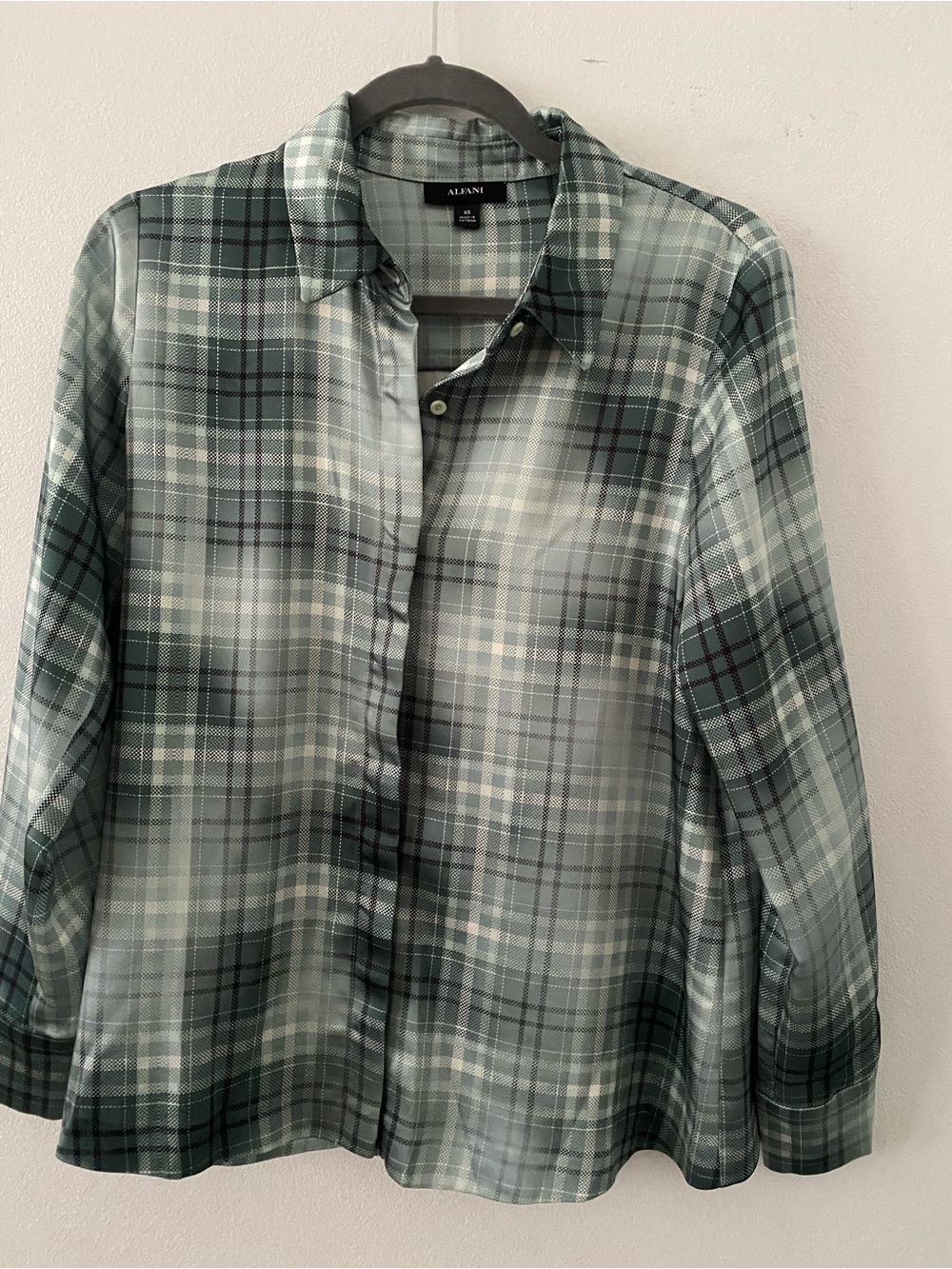 Alfani Green Plaid Button-Down Shirt